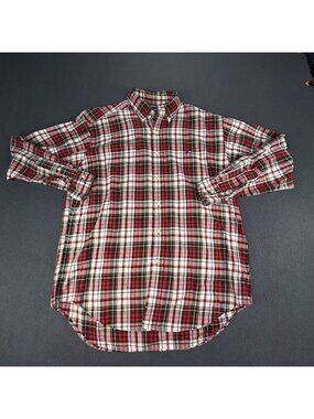 Ralph Lauren Men's Blaire Button Down Shirt Size MED Red/Black Plaid Long Sleeve